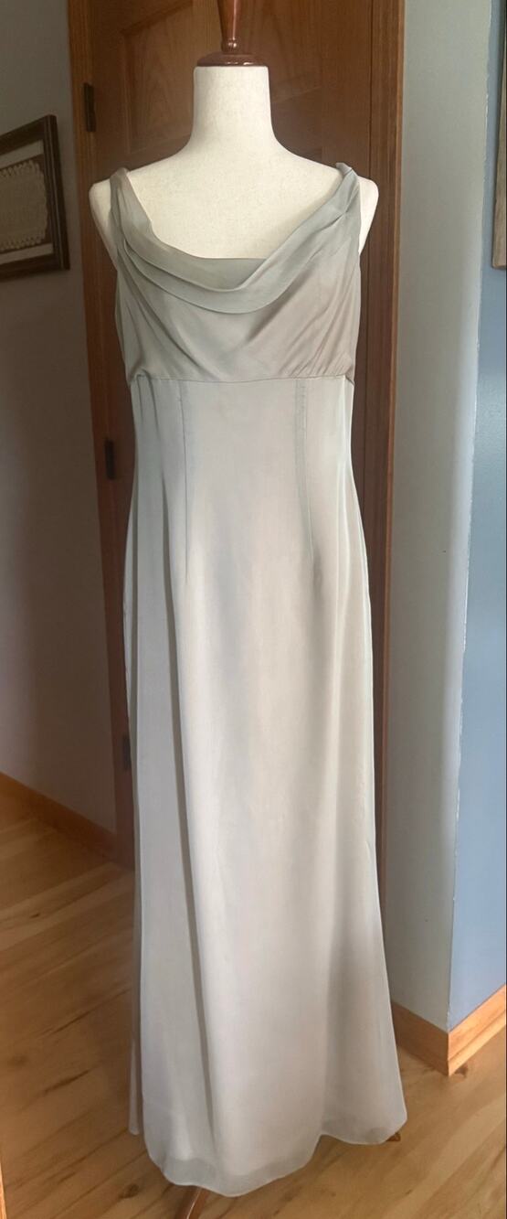 Vintage Watters and Watters Pewter Chiffon Dress Size 12